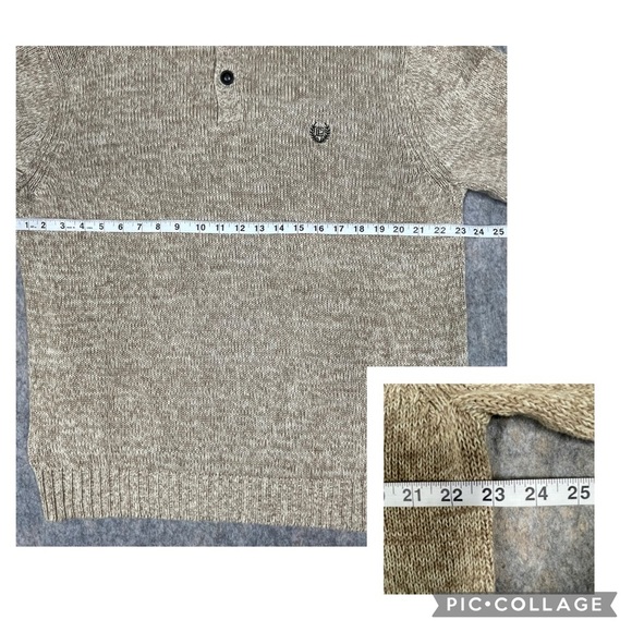 Chaps Brown Elbow Patch Preppy Academia Classic Cozy Grandpa Sweater* - Sz L - Picture 8 of 16
